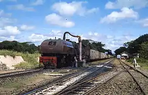 59 class 'Mountain' 4-8-2 + 2-8-4, 5907 Mount Kinangop, at Kibwezi