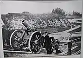 A 9-inch mortar being transported.