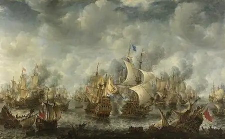 The Battle of Scheveningen, 31 July 1653 during the First Anglo-Dutch War (1652–54) by Jan Abrahamsz. Beerstraaten (1622–1666)