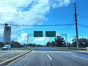 PR-199 west at PR-1 interchange in Caimito, San Juan
