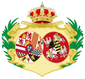 Coat of Arms of Queen Maria Amalia of Spain, Princess of Saxony (1759–1760)