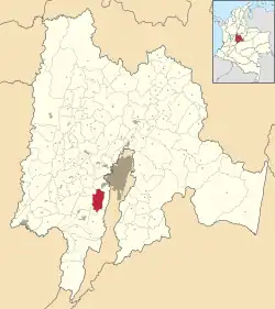 Location of the municipality and town of Sibaté in the Cundinamarca Department of Colombia