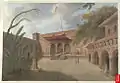 Interior of the Shri Radha Madan Mohan temple, a watercolor by Seeta Ram, c.1814-15.