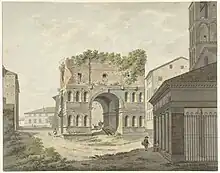 Watercolour of the Arch of Janus in Rome