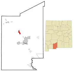 Location of Radium Springs, New Mexico