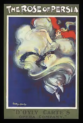 Image 34The Rose of Persia poster, by Dudley Hardy (restored by Adam Cuerden) (from Wikipedia:Featured pictures/Culture, entertainment, and lifestyle/Theatre)