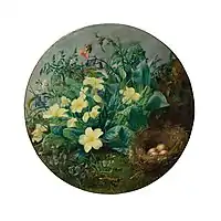 ELOISE HARRIET STANNARD (BRITISH 1829-1915) WILD FLOWERS AND BIRD'S NEST Signed, oil on canvas.