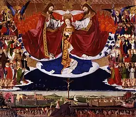 Enguerrand Quarton with Christ and God the Father as identical figures, as specified by the cleric who commissioned the work