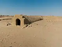 Exterior of one of the ancient Nubian tombs