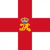 Flag flown during the Dominion of New England using the personal standard of Edmund Andros.