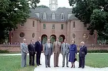 With leaders of the G7 (at the 9th G7 summit in 1983)