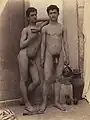 Two Youths Holding Greek Vases