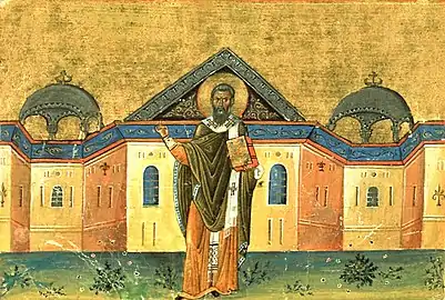 Saint Gregory of Nyssa(Menologion of Basil II, 10th century)