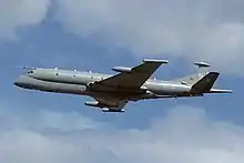 Image 10A Hawker Siddeley Nimrod MR2 (HS 801), built at Woodford (former Avro) and designed in Manchester in the mid-1960s, with XV148 (former Comet 4C) making its first flight on 23 May 1967, flying from Chester (Broughton, which had built many de Havilland fighter jet aircraft) to Woodford; 49 Nimrods were made for the RAF, entering service with 201 Sqn on 6 November 1970, serving until March 2010 with 38 Sqn  (from North West England)