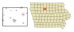 Location of Hardy, Iowa
