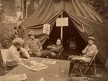 James Hopper, Herman Scheffauer, Harry Lafler, and George Sterling at the Bohemian Grove (1907)