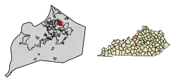 Location of Meadow Vale in Jefferson County, Kentucky