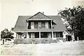 The now-demolished  Recreation Building, pictured in 1947, which was one of several buildings that stood on the island during World War II