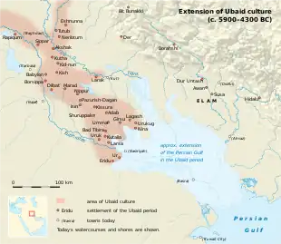 Image 35Major Sumerian cities during the Ubaid period (from Cradle of civilization)