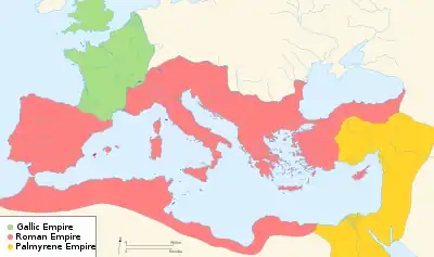 The divided Empire in 271 CE
