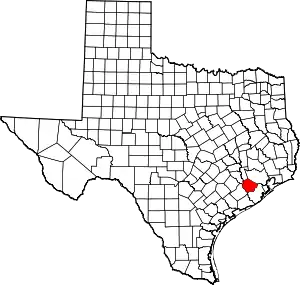 State map highlighting Fort Bend County
