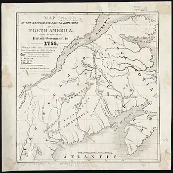 Image 32Map of the British and French dominions in America in 1755, showing what the English considered New England (from History of New England)