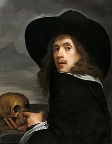 Michiel Sweerts, Self portrait with a skull, c. 1660