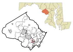 Location in Montgomery County and in Maryland
