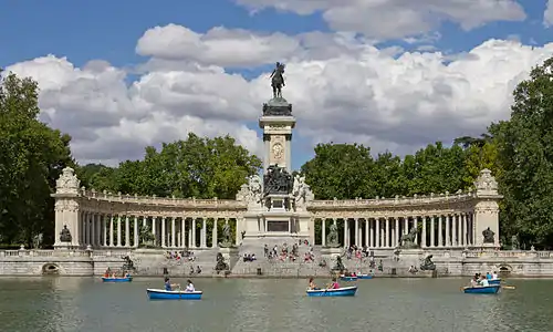 Image 19Monument to Alfonso XIIArchitecture credit: José Grases Riera; photographed by Carlos DelgadoThe Monument to Alfonso XII is located in Buen Retiro Park (El Retiro) in Madrid, Spain. Measuring 30 m (98 ft) high, 86 m (282 ft) long, and 58 m (190 ft) wide, it has at its center an equestrian statue of King Alfonso XII, cast in bronze by the Spanish sculptor Mariano Benlliure in 1904. The monument is situated on the eastern edge of an artificial lake near the center of the park and was inaugurated on 6 June 1922.More selected pictures