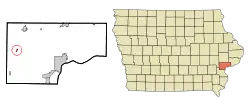 Location of Nichols, Iowa