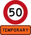 Temporary 50 km/h speed limit