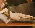 Nude woman in colored daguerreotype by Moulin, circa 1851–1854