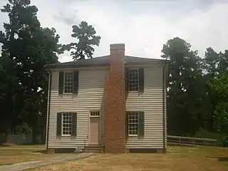 Original wood courthouse.