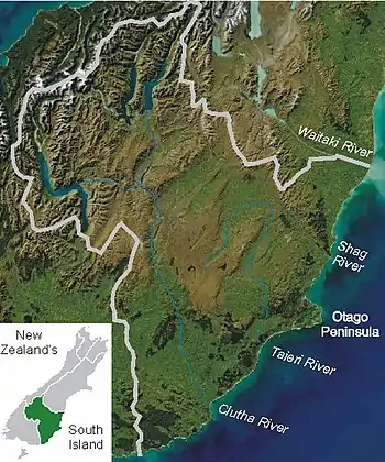 Location of Lake Waipori