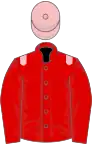 Red, pink epaulettes, pink cap, red stars