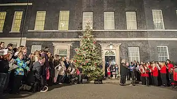 Theresa May switches on the lights, 2017.