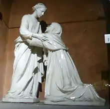 Luca della Robbia "Visitation", was commissioned by the Fioravanti family of Pistoia for the church of San Giovanni Fuoricivitas, the church faces the Palazzo Fioravanti.