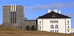 National Theater (Þjóðleikhúsið) from Guðjón Samúelsson and the old Building of the National Library in Reykjavík