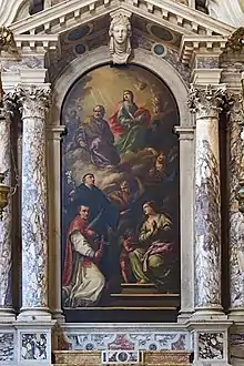 Padre Celeste con santi  Pietro Antonio Novelli
