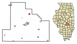 Location of Findlay in Shelby County, Illinois.