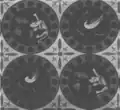 Winged horses and hunting scenes within pearl roundels