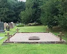 St Mary's Church, Eccleston – the enclosure which marks the site of the Grosvenor family vault within the  demolished old church