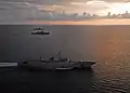 Guangzhou, USS McCampbell and USS Fitzgerald underway on 19 August 2009.