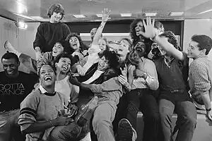 The Kids from "Fame" at Amsterdam Airport Schiphol, the Netherlands, 1983