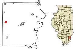 Location of Enfield in White County, Illinois.
