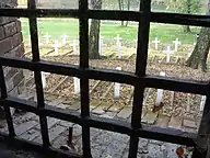 A view from the camp's window to the cemetery in the Rotunda of Zamosc