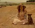 daughter and her Dog, Bas Saint-Laurent/Fillette avec son chien, Bas Saint-Laurent (1905)