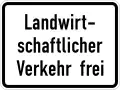 Agricultural vehicles allowed